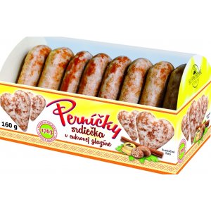 Perníčky srdiečka v glazúre 160g